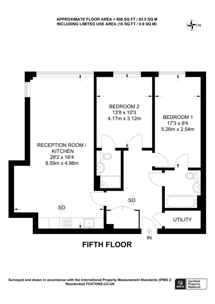 2 bedroom flat to rent - floorplan