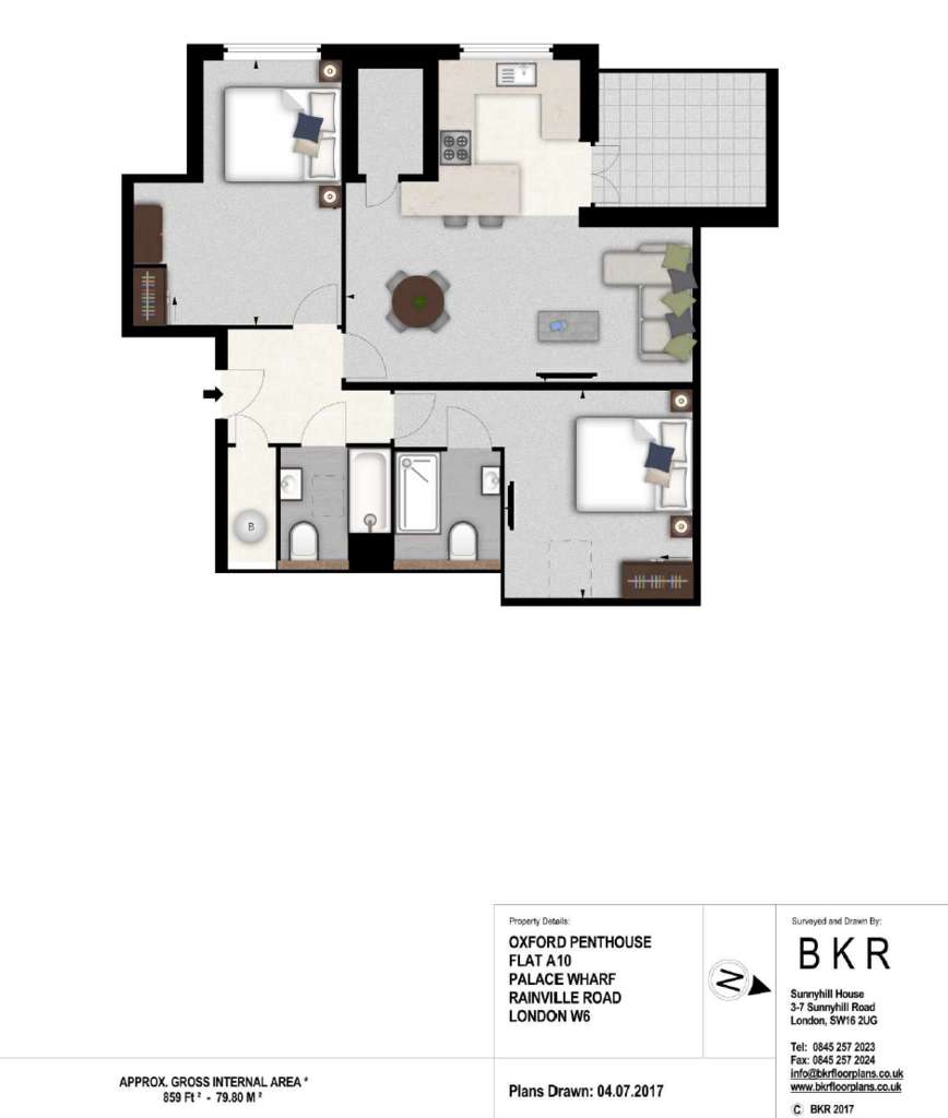 2 bedroom flat to rent - floorplan