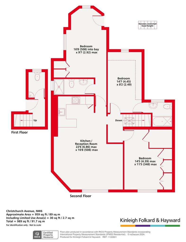 3 bedroom flat for sale - floorplan