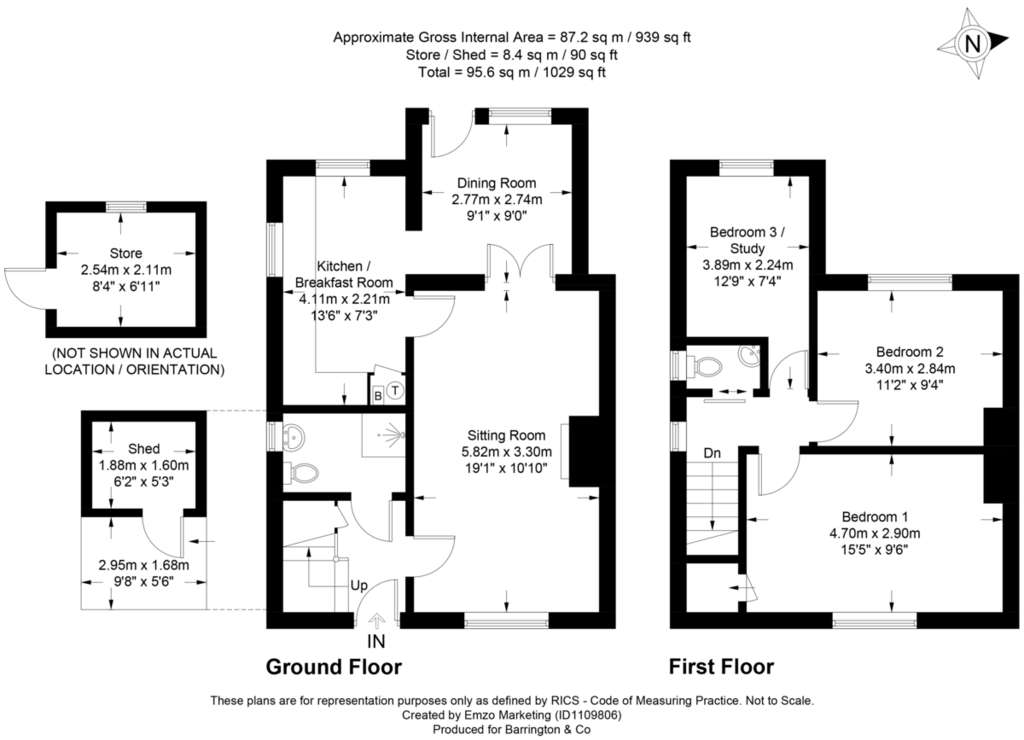 3 bedroom semi-detached house for sale - floorplan