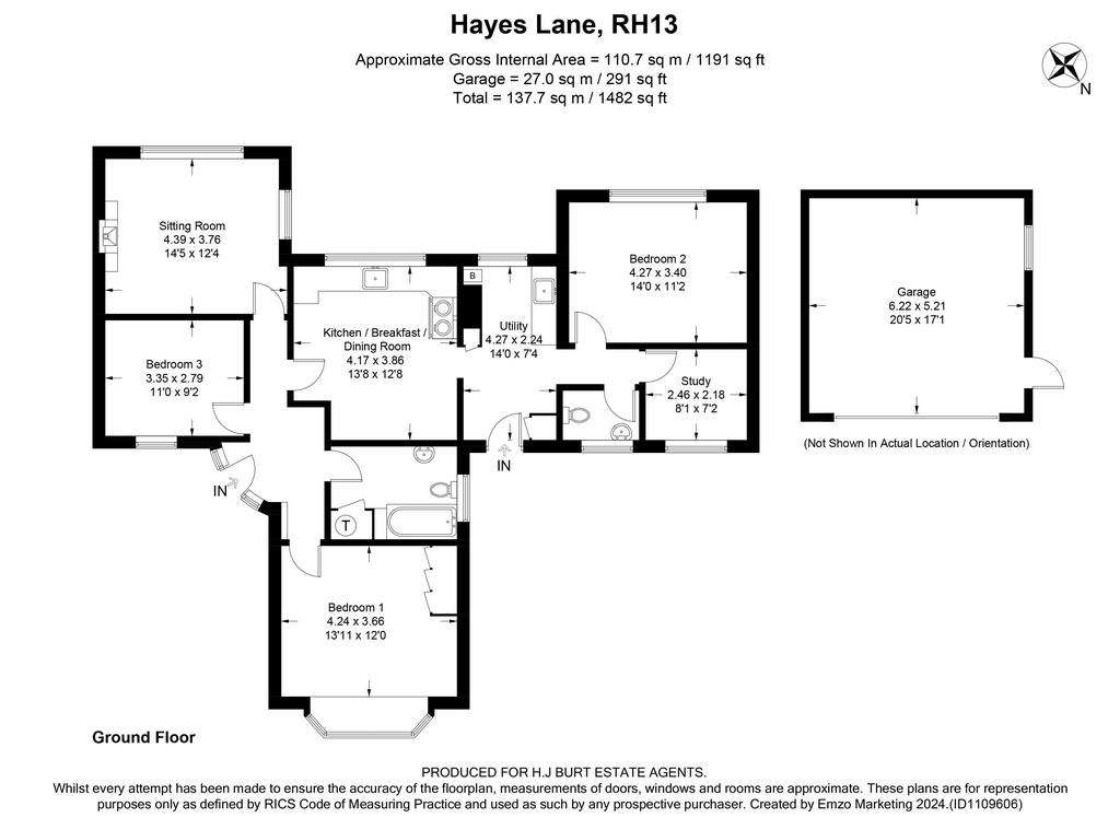 3 bedroom detached bungalow for sale - floorplan