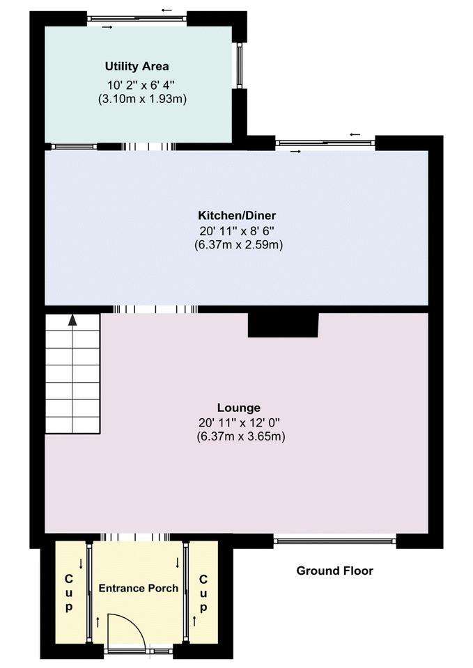 3 bedroom terraced house for sale - floorplan