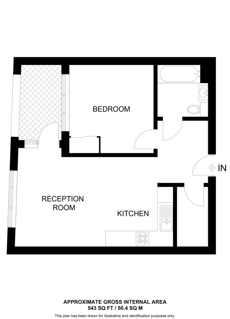 1 bedroom flat to rent - floorplan