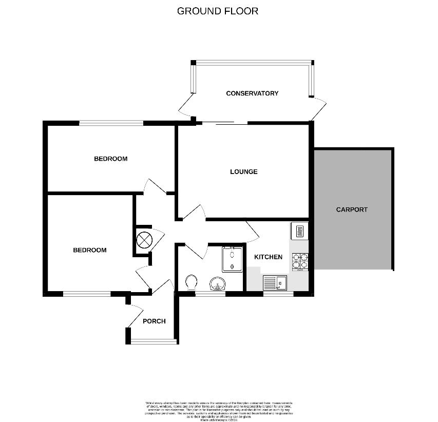 2 bedroom bungalow for sale - floorplan