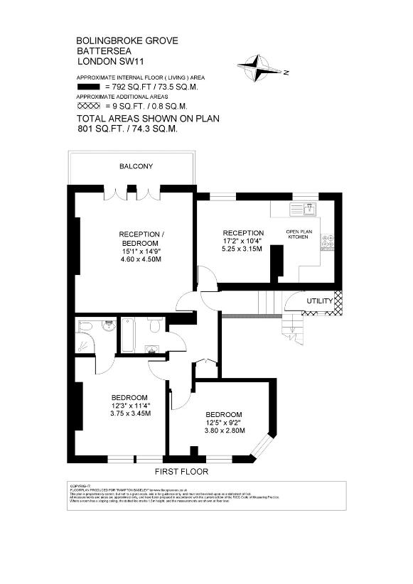 3 bedroom flat for sale - floorplan