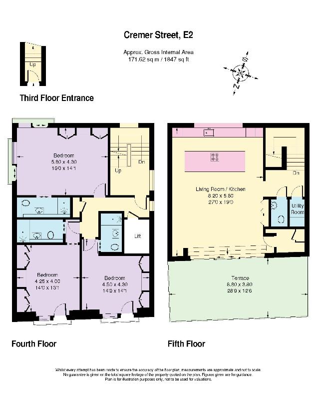 3 bedroom flat for sale - floorplan