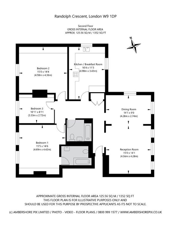 3 bedroom flat for sale - floorplan