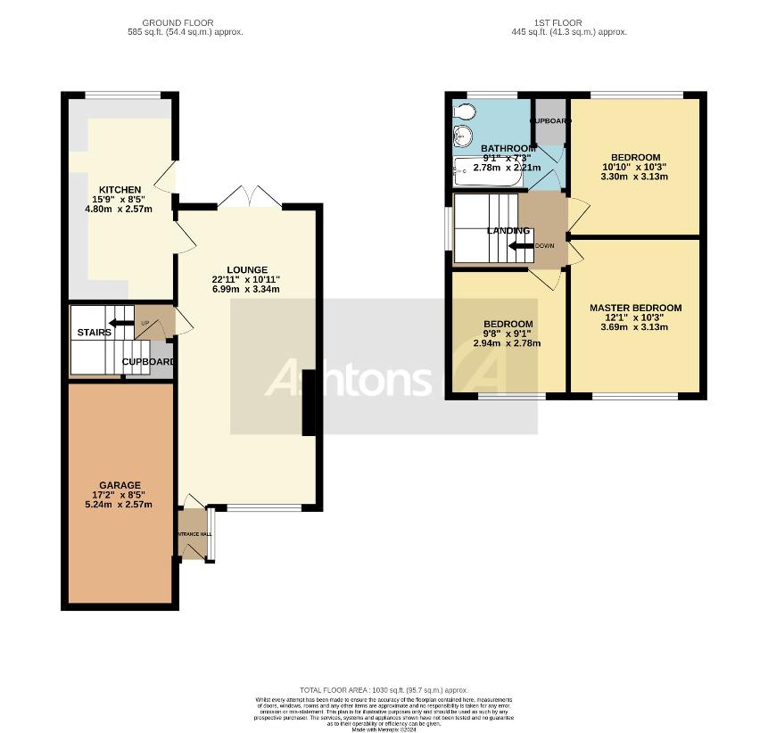 3 bedroom semi-detached house for sale - floorplan