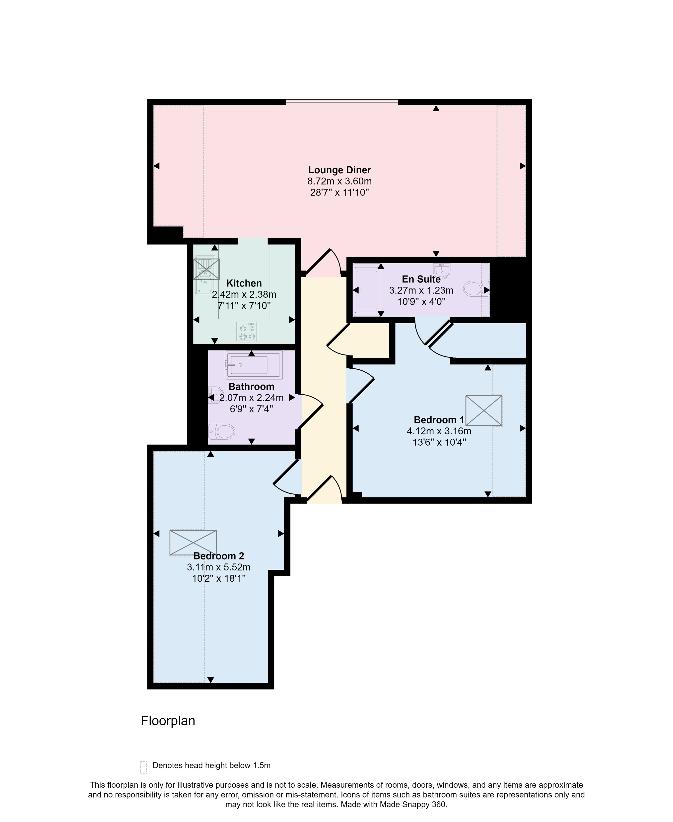 2 bedroom flat for sale - floorplan