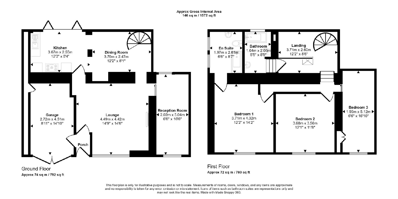 3 bedroom end of terrace house for sale - floorplan