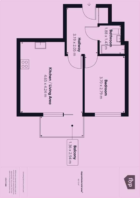 1 bedroom flat for sale - floorplan