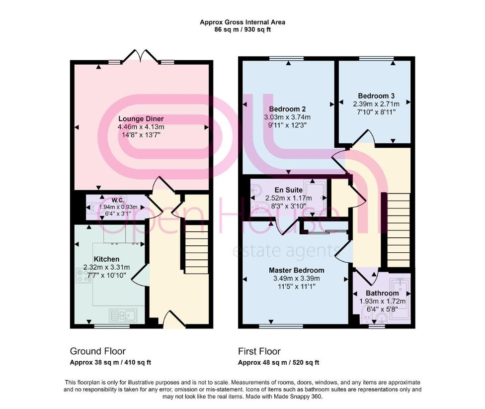 3 bedroom semi-detached house for sale - floorplan