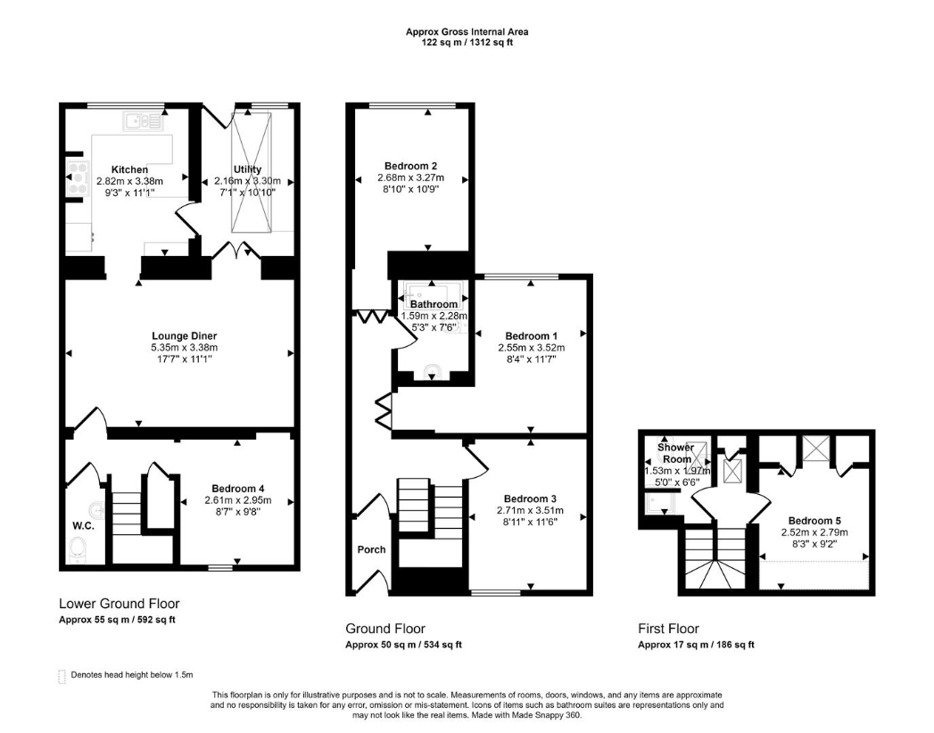 4 bedroom terraced house for sale - floorplan