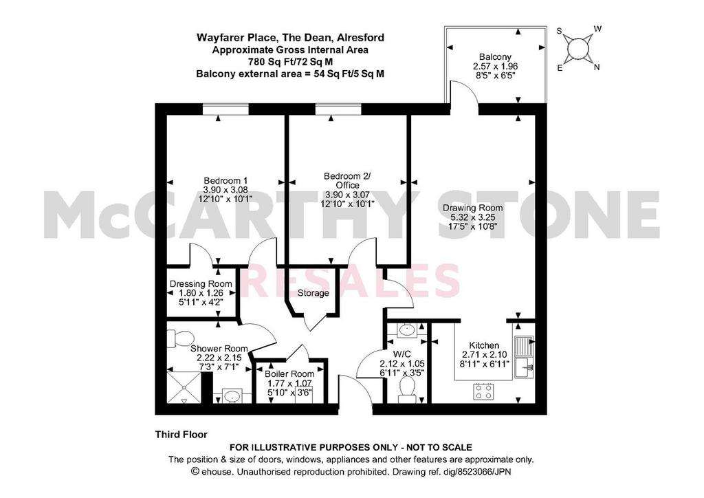 2 bedroom flat for sale - floorplan