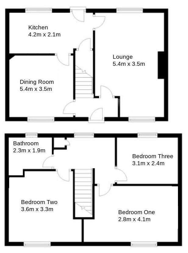 3 bedroom terraced house for sale - floorplan