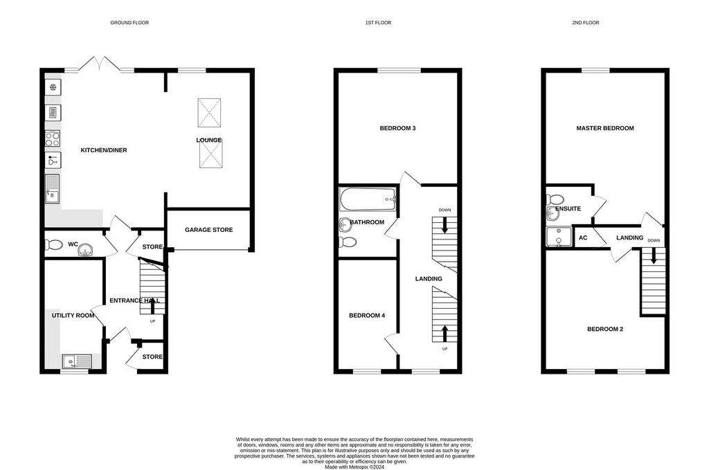 4 bedroom end of terrace house for sale - floorplan