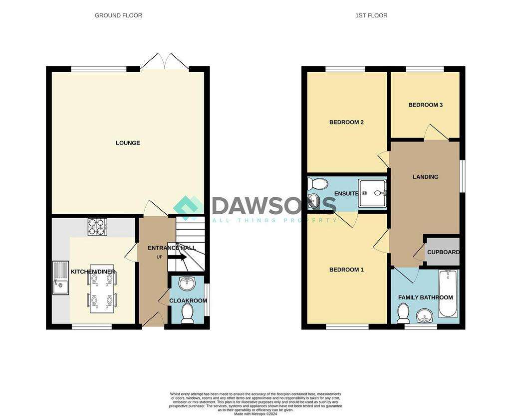 3 bedroom end of terrace house for sale - floorplan