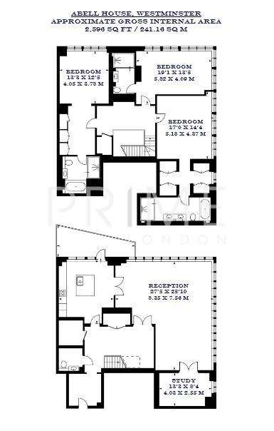 3 bedroom duplex apartment to rent - floorplan