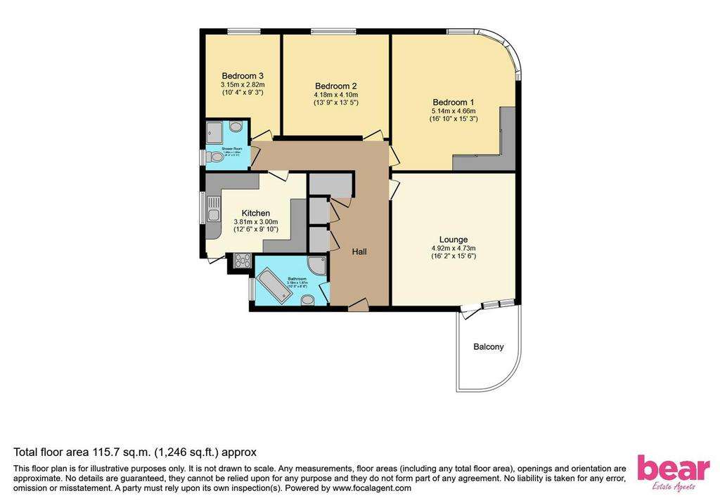 3 bedroom flat for sale - floorplan