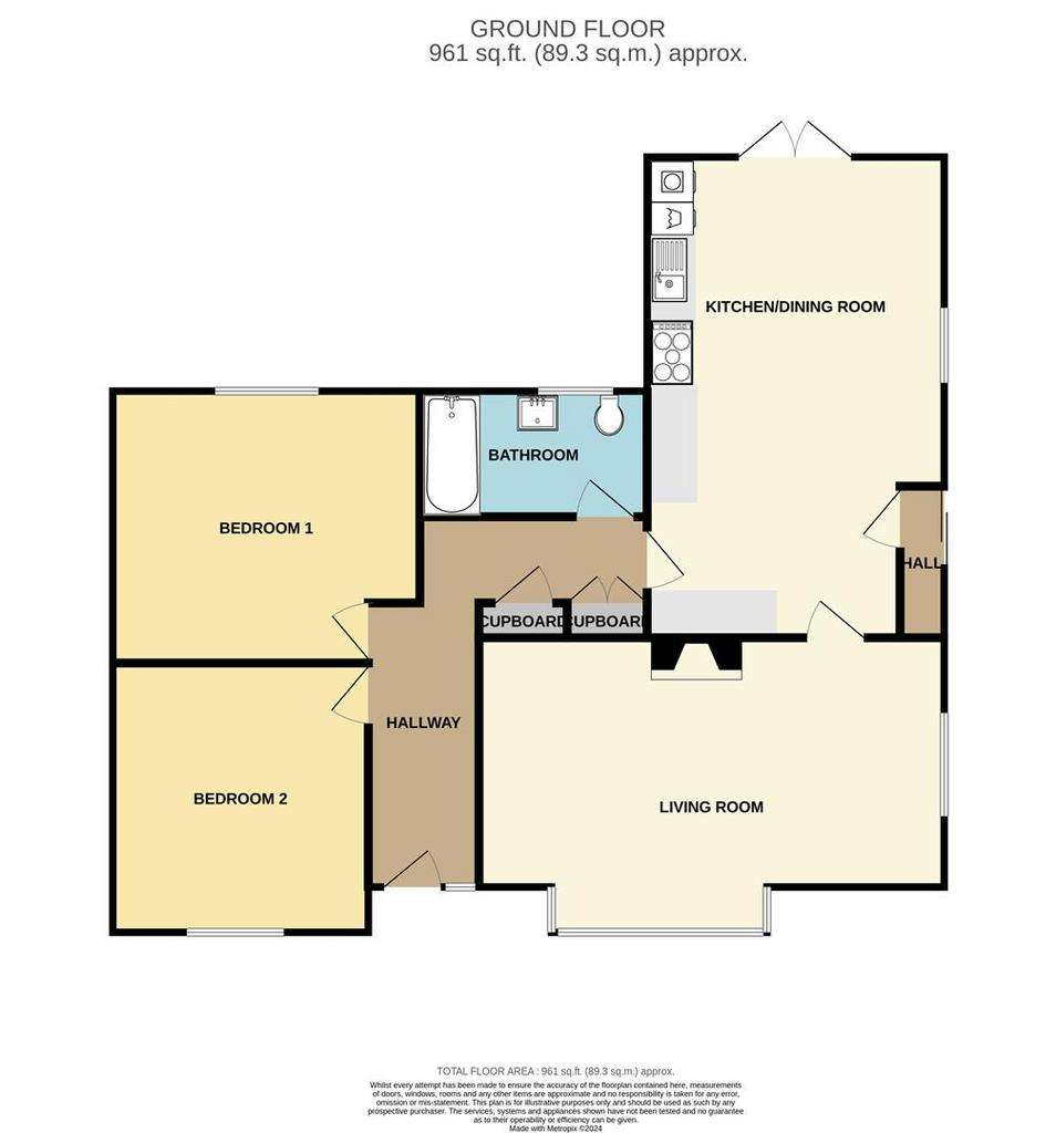 2 bedroom detached bungalow for sale - floorplan