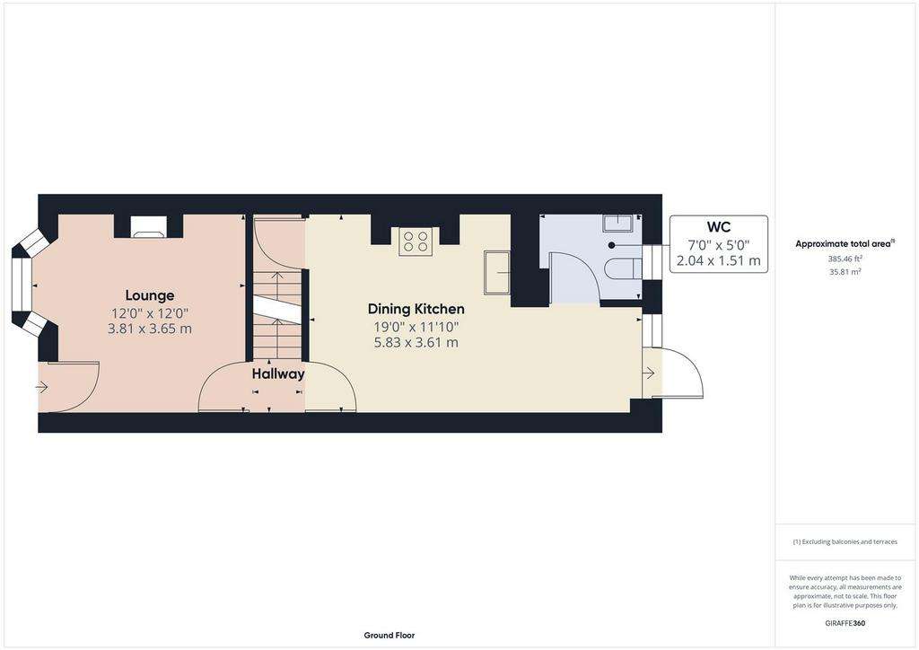 3 bedroom terraced house for sale - floorplan