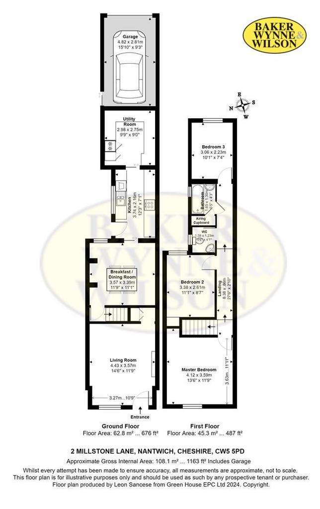 3 bedroom end of terrace house for sale - floorplan