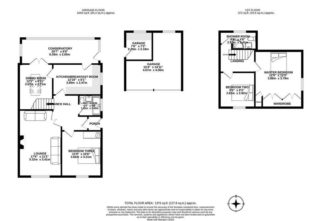 3 bedroom semi-detached bungalow for sale - floorplan