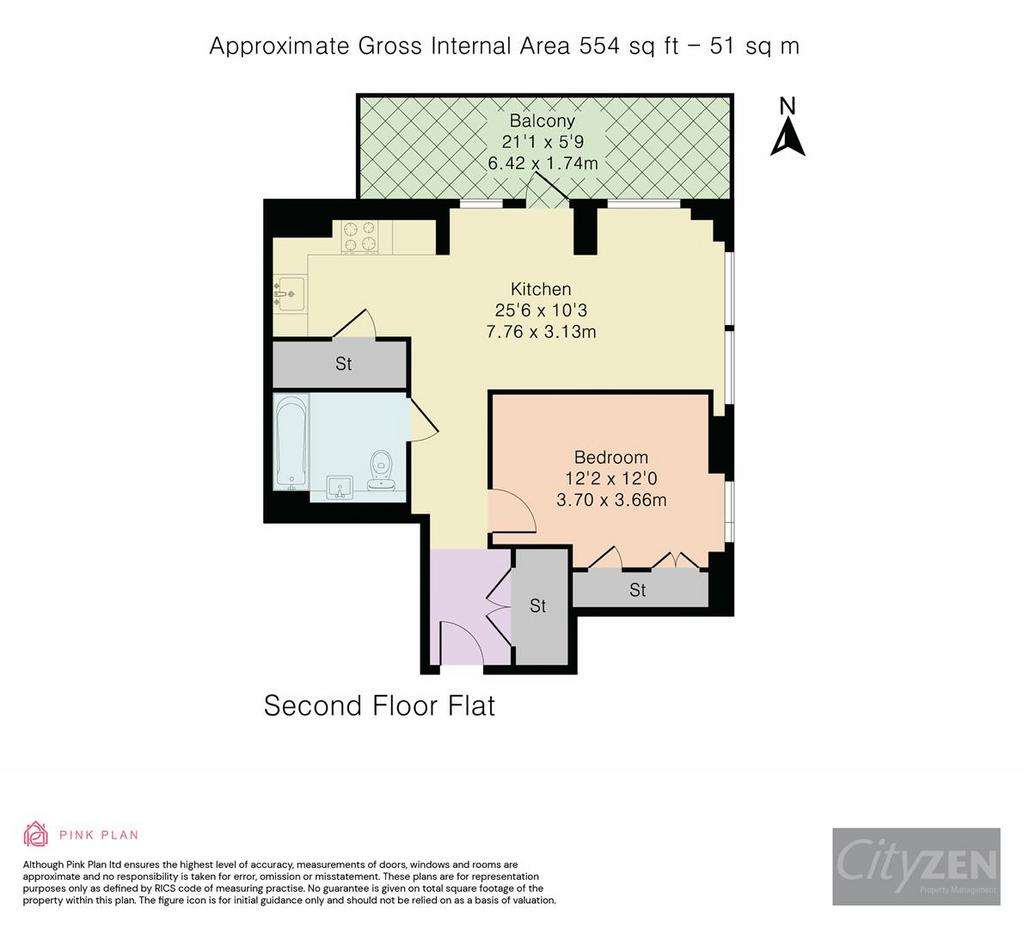 1 bedroom flat to rent - floorplan