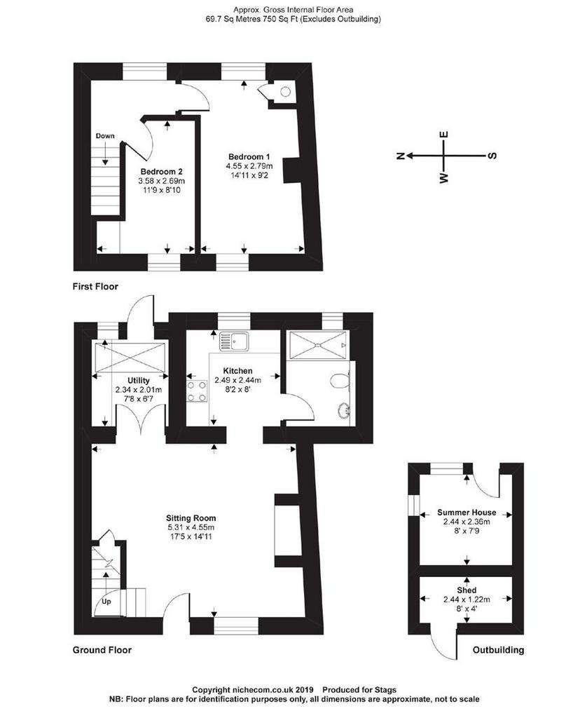 2 bedroom semi-detached house for sale - floorplan