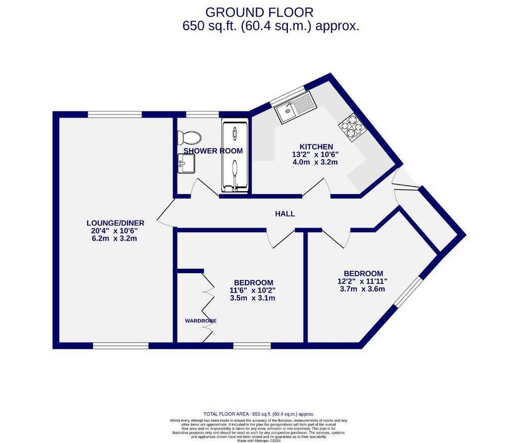 2 bedroom flat for sale - floorplan