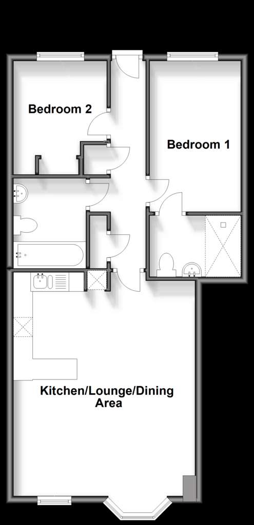 2 bedroom ground floor flat for sale - floorplan