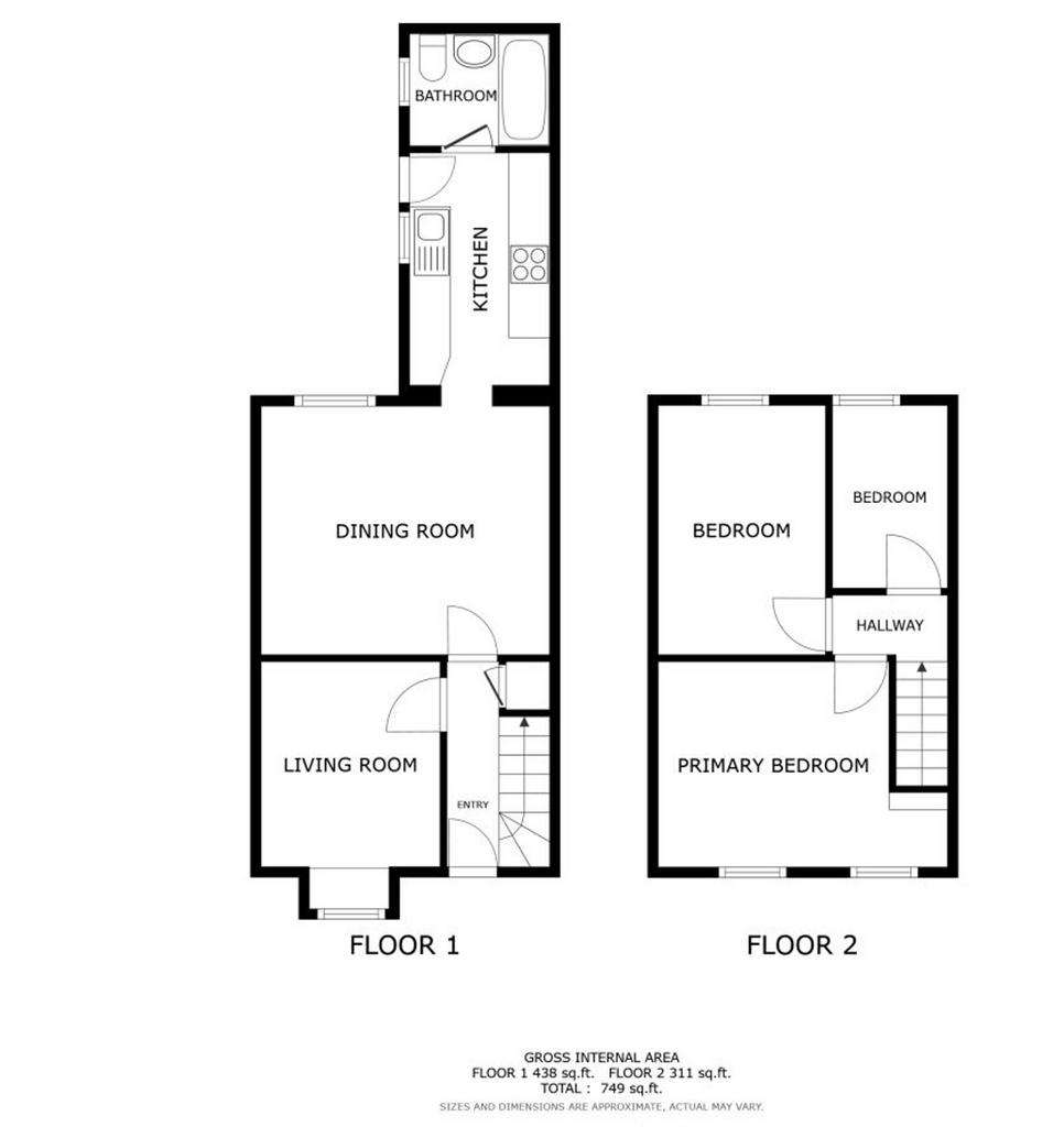 3 bedroom semi-detached house for sale - floorplan