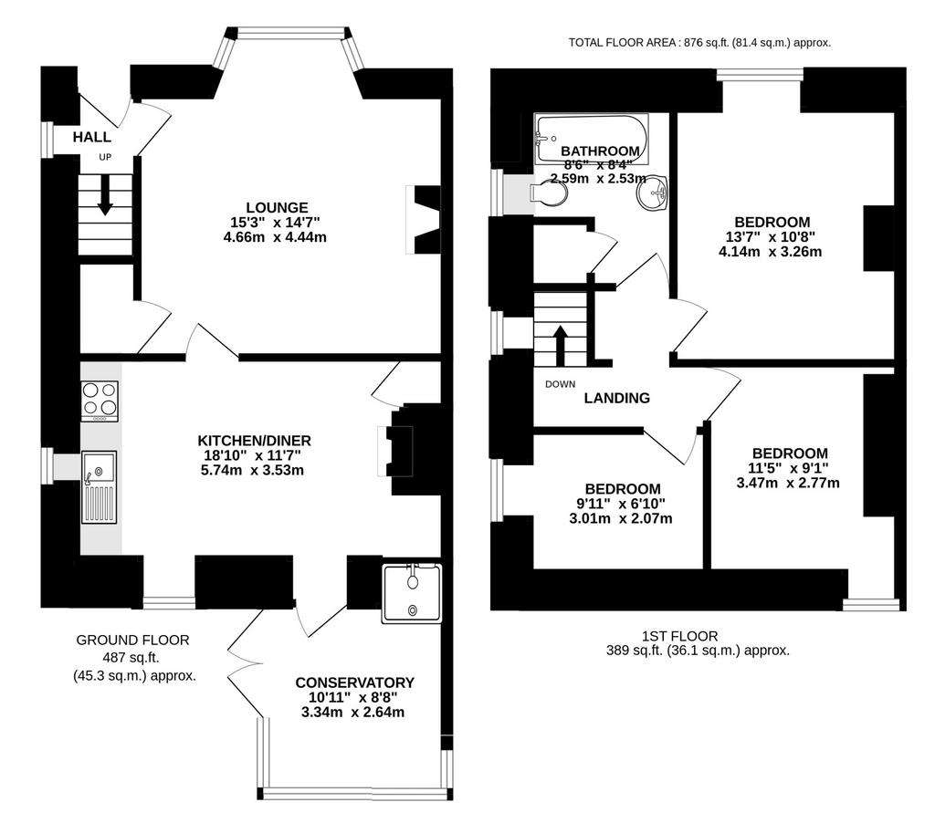 3 bedroom house for sale - floorplan