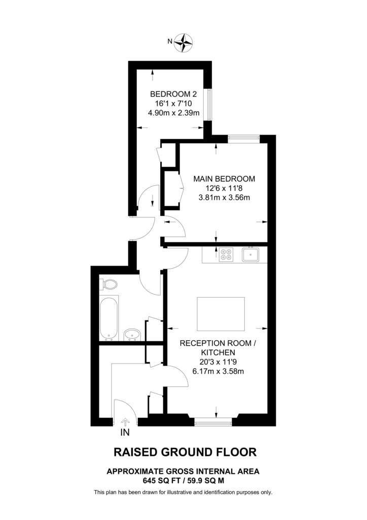 2 bedroom maisonette to rent - floorplan