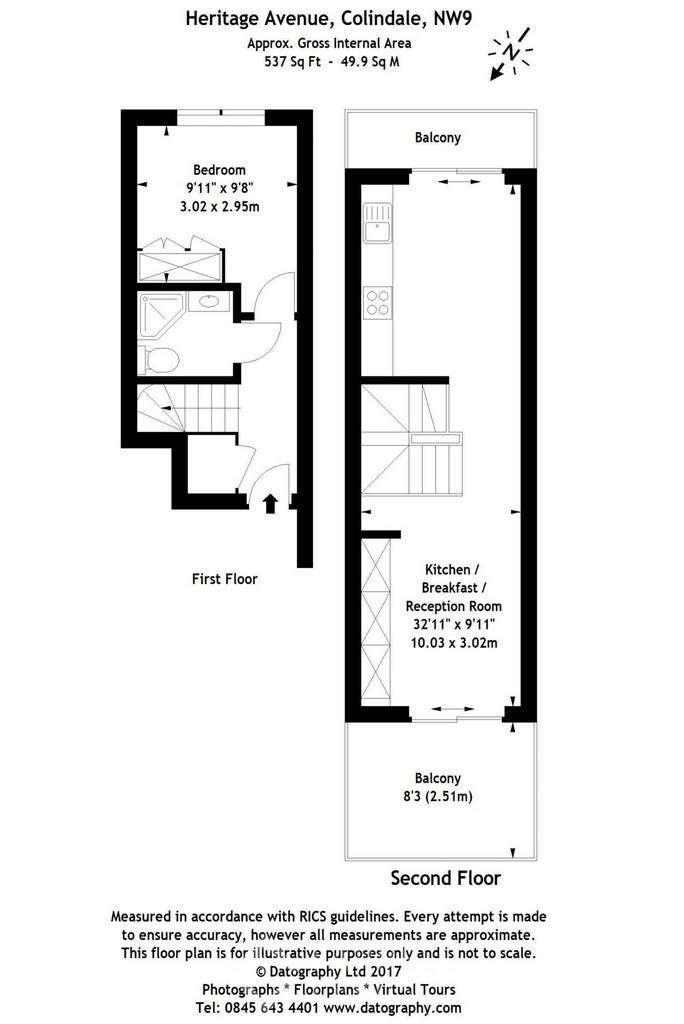 1 bedroom flat to rent - floorplan