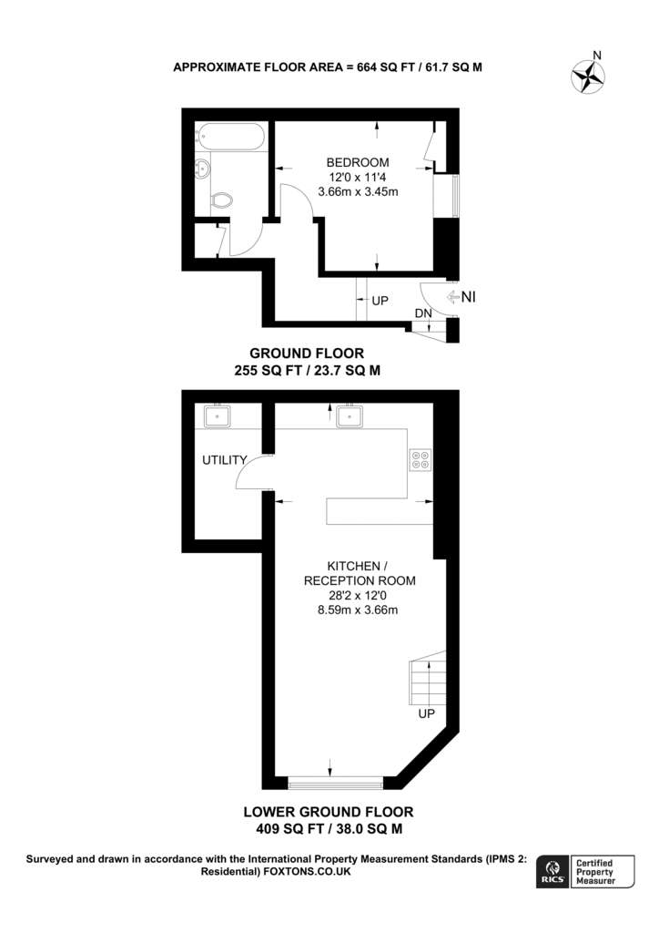 1 bedroom flat to rent - floorplan