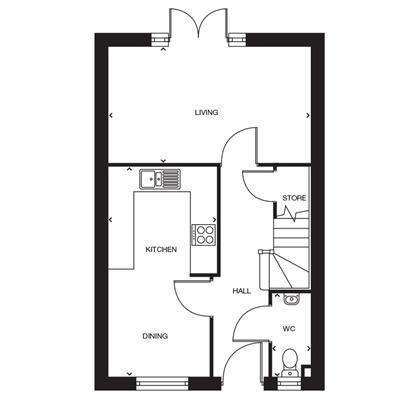 3 bedroom semi-detached house for sale - floorplan