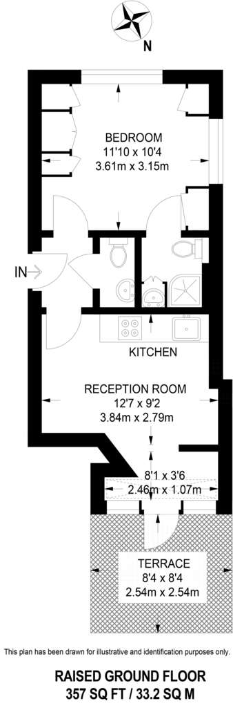 1 bedroom flat to rent - floorplan