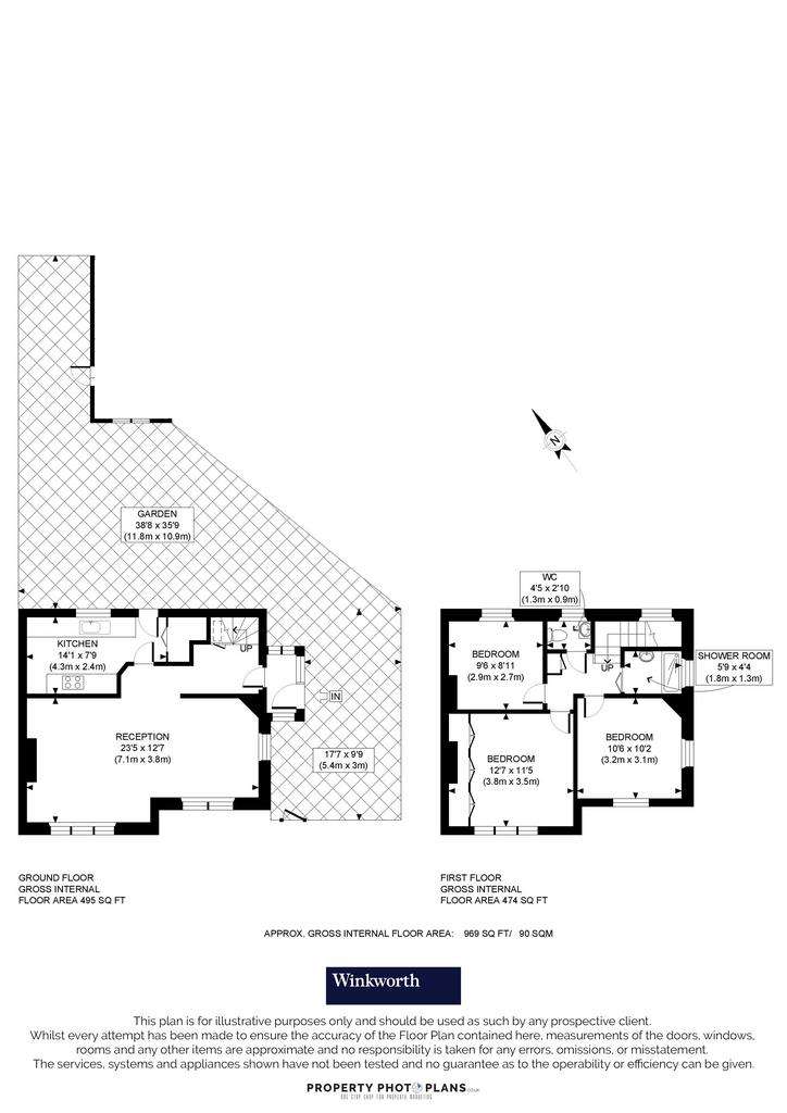 3 bedroom semi-detached house to rent - floorplan