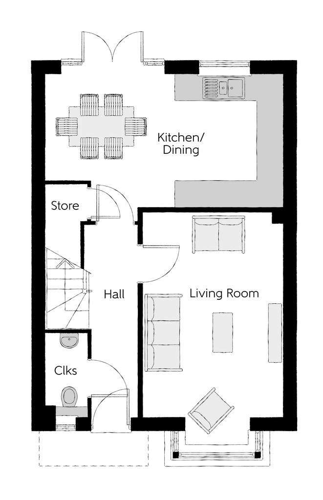 3 bedroom semi-detached house for sale - floorplan