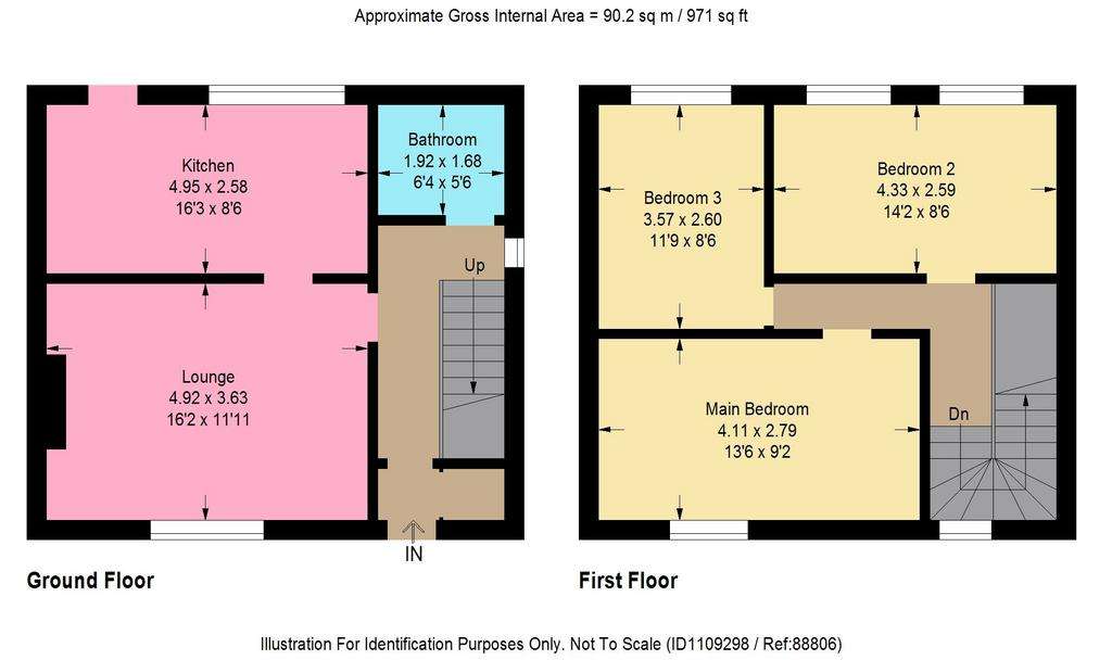 3 bedroom semi-detached house for sale - floorplan