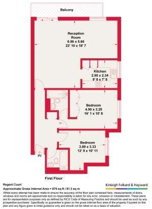 2 bedroom flat to rent - floorplan