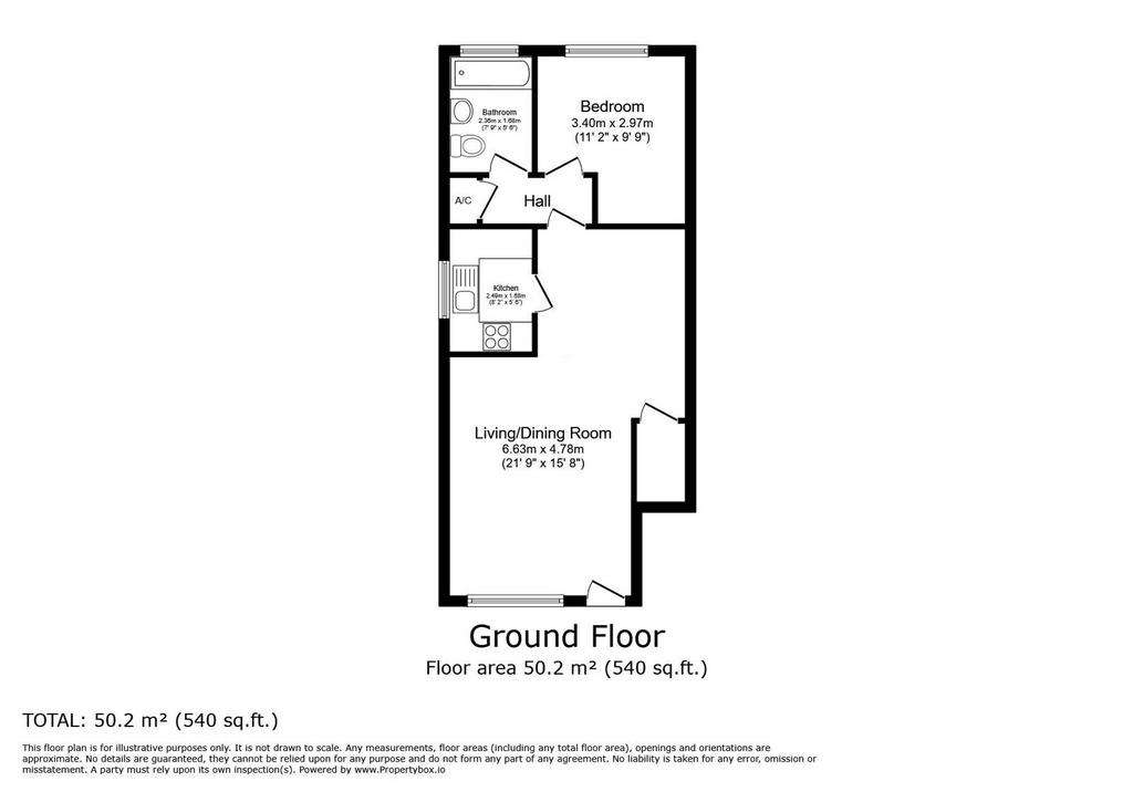 1 bedroom ground floor flat for sale - floorplan