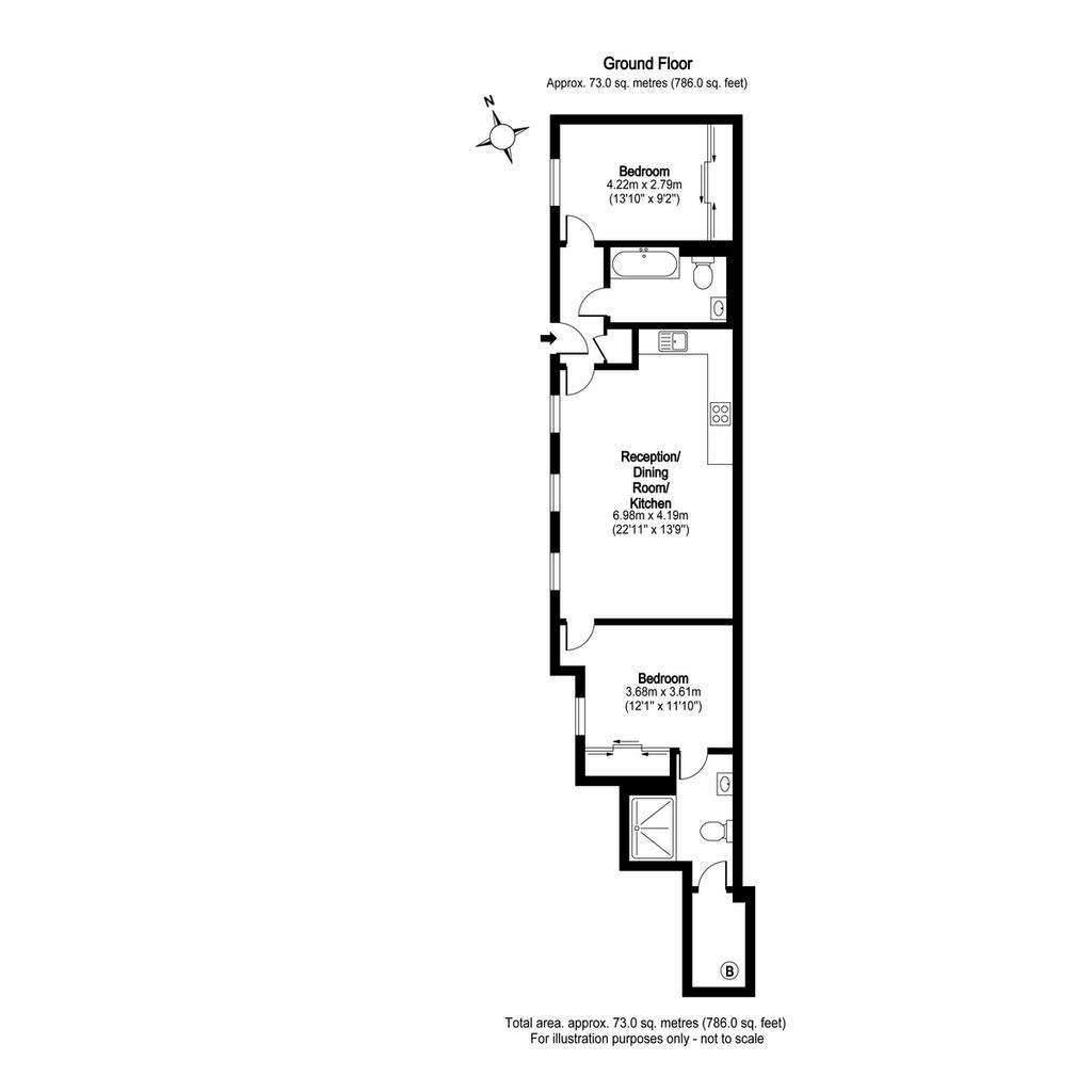 2 bedroom flat for sale - floorplan