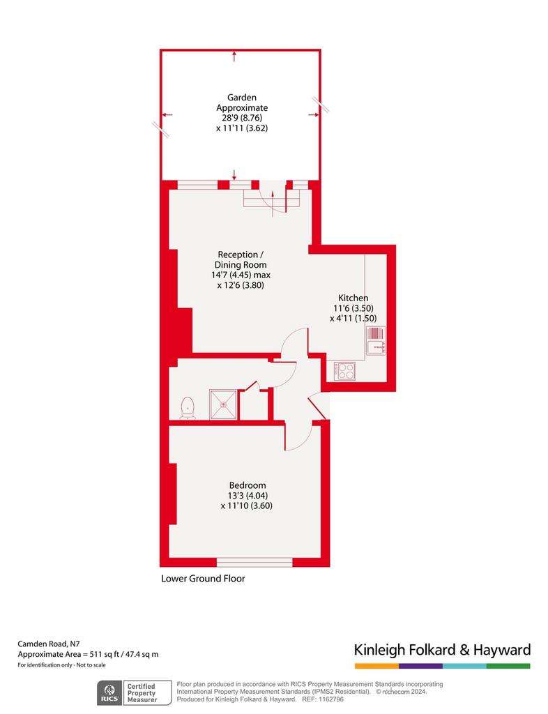 1 bedroom flat to rent - floorplan