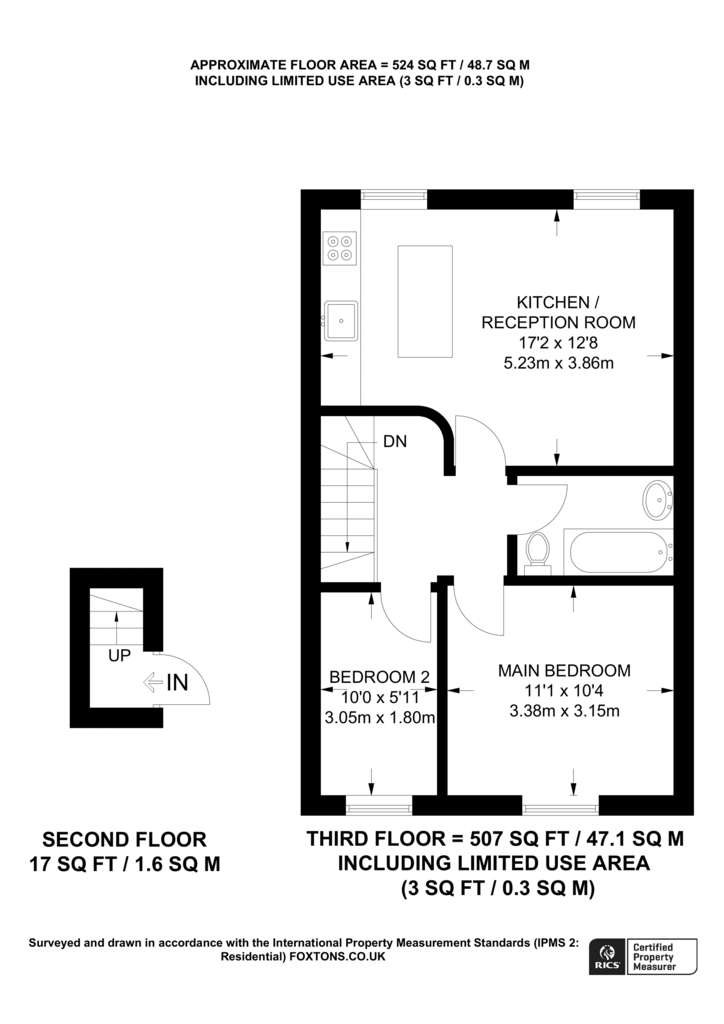 2 bedroom flat to rent - floorplan