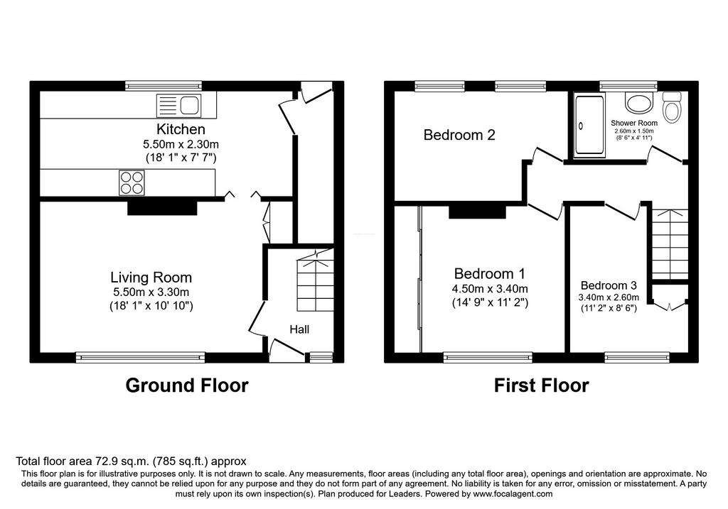 3 bedroom terraced house to rent - floorplan