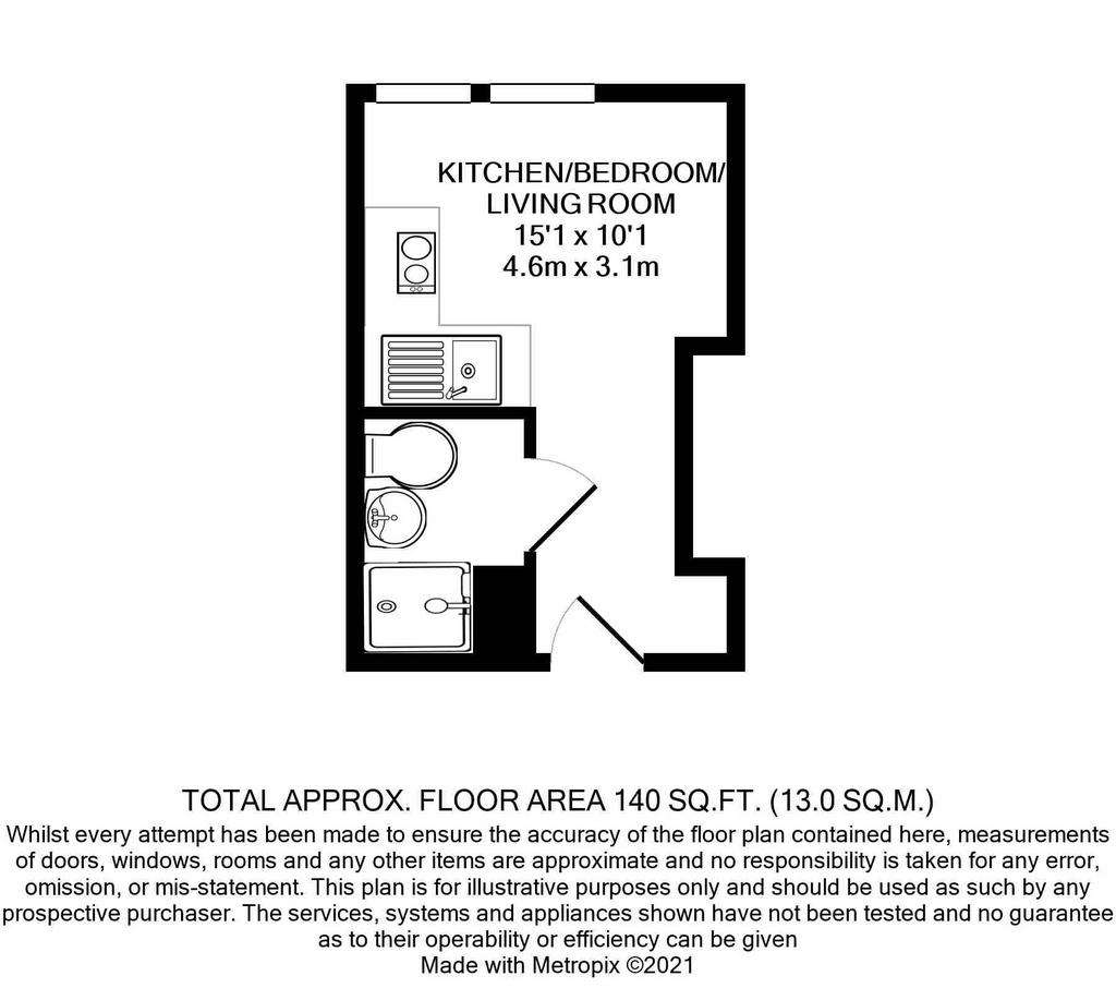 Studio flat to rent - floorplan