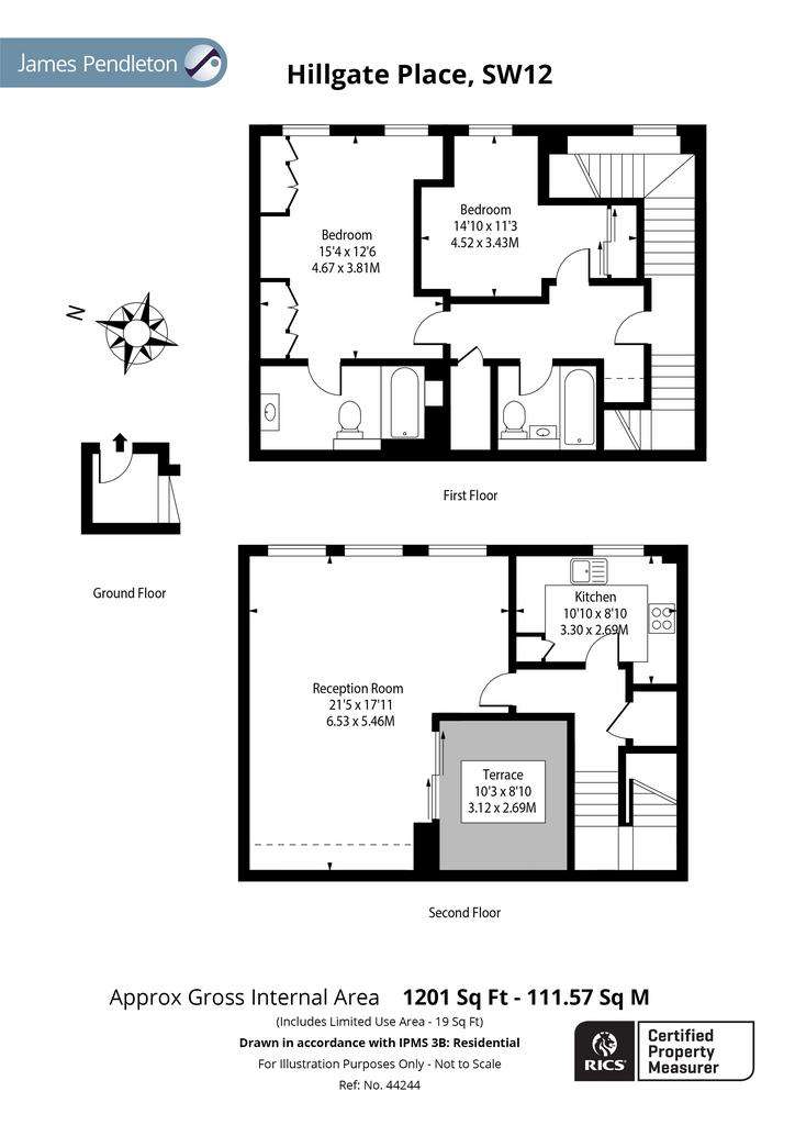 2 bedroom maisonette for sale - floorplan