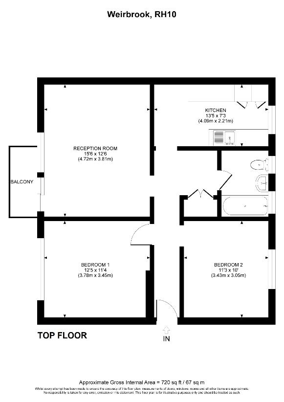 2 bedroom flat for sale - floorplan